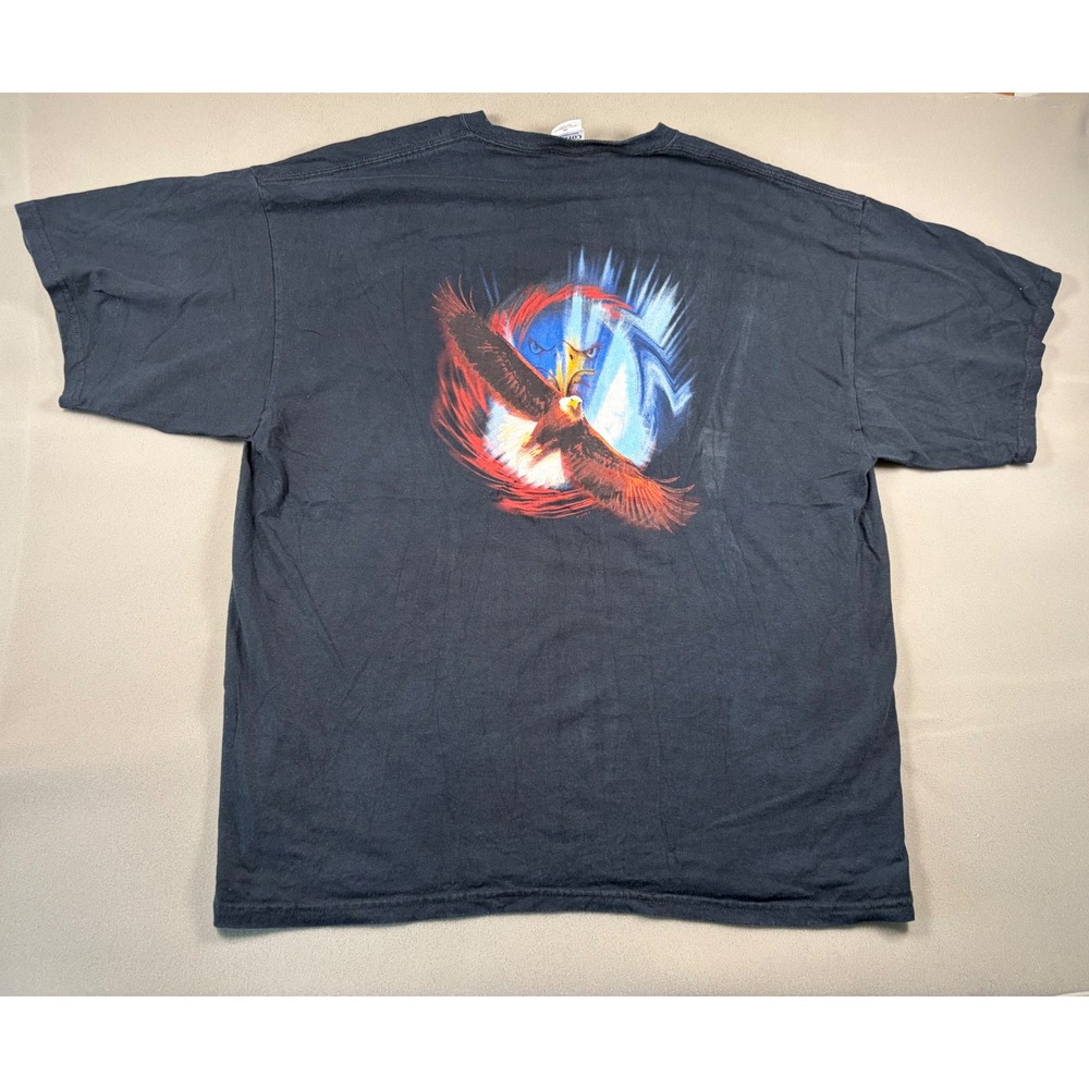 Gildan Ultra Cotton Black Eagle Graphic T-Shirt Mens 2XL Wild & Free Tee